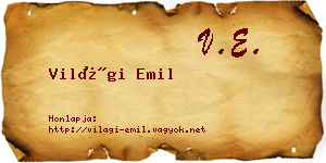 Világi Emil névjegykártya